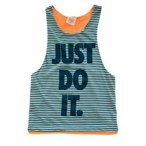 NIKE WOMENS REVERSIBLE BLUE GREEN ORANGE TRAINING WORKOUT TANK SIZE EXTRA SMALL